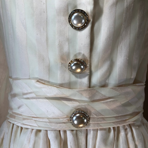 Mid Century New Look Silk Taffeta Day Dress sz S - Picture 4 of 8